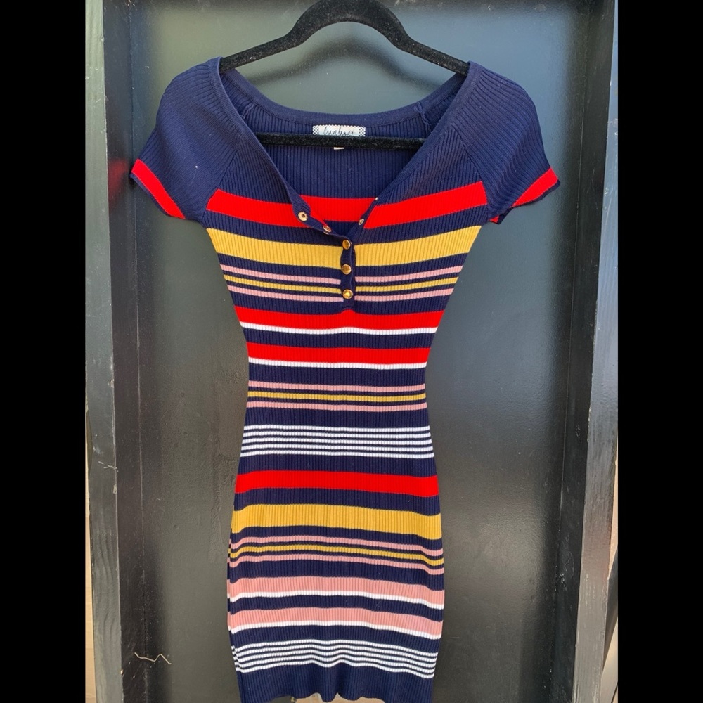 Stripped bodycon mini dress